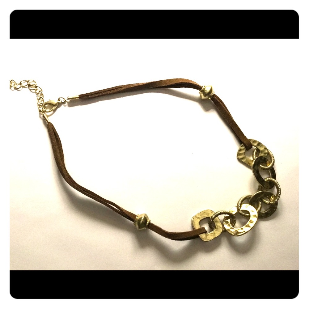 Women’s Brown Swede Leather Cord Necklace